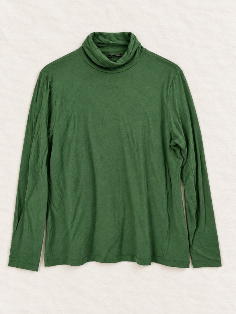Gudrun Sjoden Green Turtleneck Long Sleeve Top XL Lyocell